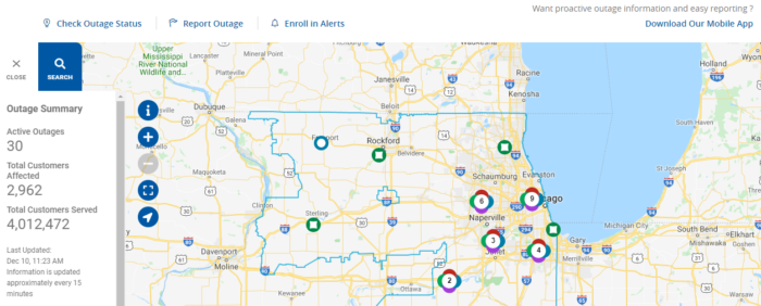 Don T Be Left In The Dark If The Lights Go Out Powering Lives Network   ComEd Outage Map 700x282 